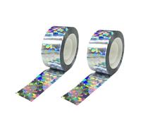 Cinta de miedo de pájaros de 164 pies | 2 rollos de cinta plateada para asustar pájaros para puerta corrediza de vidrio, balcón, porche, techo, jardín, patio
