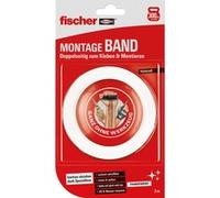 fischer - Cinta adhesiva de montaje de doble cara y fuerte en transparente, fácil de aplicar gracias al revestimiento especial, suspensión sin taladrar, para espejos, imágenes, decoración, ganchos