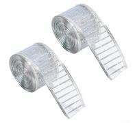 Cinta de Navidad con alambre de organza transparente con acabado brillante para manualidades, envoltura y detalles decorativos, incluye 2 rollos para múltiples usos (plata)