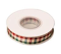 Cinta de Navidad de 20 yardas para envolver regalos, manualidades, cinta de tartán de 15 mm de ancho, cinta de Navidad roja y verde para hacer lazos de Navidad, corona, guirnalda, decoración de