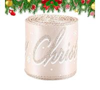 Cinta de Navidad de 6,5 pies | Color de champán Cintas artesanales con correa cableadas para embalaje de regalo de vacaciones, decoración actual, árbol, arco, corona y ramo de flores | Cinta de