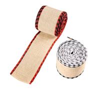 Cinta De Navidad Para Manualidades,2 Rollos de Listón Decorativo con Borde de Cuadros | Cinta De Navidad A Cuadros De 6,3 Cm | para Árbol de, Coronas, Guirnaldas, Manualidades, Ramo y Cumpleañ