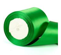 Cinta de Navidad verde oscuro de 22 m x 10 cm de ancho, para envolver regalos, cinta de raso verde de 10 cm de ancho para Navidad, bodas, coches, pasteles de Navidad, envolver regalos, lazos para