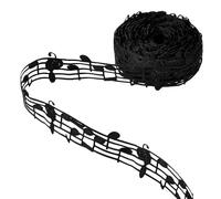 Cinta de notas musicales de 30 mm, cinta hueca de poliéster hueca, cintas decorativas para álbumes de recortes, regalo, manualidades, música, decoración de fiesta de cumpleaños