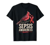 Cinta de pájaro Cardenal sobreviviente de Conciencia sobre la Sepsis Camiseta