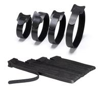 Cinta de Para Bridas, 100 Unidades, 150/180/200/250 mm, Cable de Zona, Reutilizable, Cierre de Para Casa, Oficina y Jardín (4 Tamaños Negro)