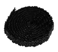 Cinta de perlas de 1 yarda, accesorios de decoración de costura bordados para ropa hechos a mano DIY (1.5cm black double eight tube beads)