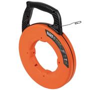 Cinta de pescado, extractor de alambre de acero con doble punta de bucle, carcasa y mango optimizados, 3 mm x 36,6 m, Klein Tools 56333, naranja/negro