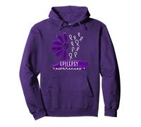 Cinta de pétalos de Flores moradas para Mujer con Apoyo de concienciación sobre la Epilepsia Sudadera con Capucha