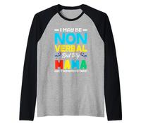 Cinta de Pieza de Rompecabezas de mamá para concienciación sobre el Autismo no Verbal Camiseta Manga Raglan