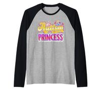 Cinta de Piezas de Rompecabezas de concienciación de Princesa Autismo Camiseta Manga Raglan
