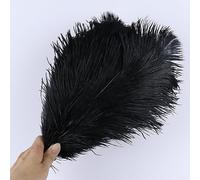 Cinta de Plumas Cola, Flecos, 10 unids/Lote, decoración del hogar for Bodas, Centro Mesa, Manualidades, Plumaje(Black)