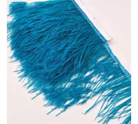 Cinta de plumas de avestruz de 10 yardas, flecos, decoración de ropa, manualidades, disfraces, decoración de disfraces, color azul cielo profundo, 5 yardas