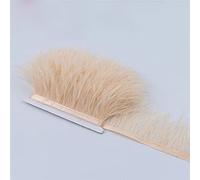 Cinta de plumas de cola,Flecos de plumas,1M de longitud Cinta de plumas teñidas esponjosas Flecos Adorno de plumas Decoración de vestidos Accesorios for manualidades de costura(Champagne)