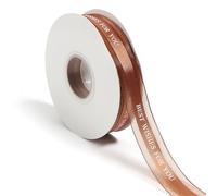 Cinta de poliéster impresa "Mis mejores deseos for ti", cinta for envolver regalos, for decoración de bodas, manualidades, ramos, embalaje, 45 yardas, 25 mm de ancho(Deep Brown)