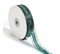 Cinta de poliéster impresa "Mis mejores deseos for ti", cinta for envolver regalos, for decoración de bodas, manualidades, ramos, embalaje, 45 yardas, 25 mm de ancho(Blackish green)