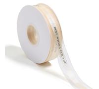 Cinta de poliéster impresa "Mis mejores deseos for ti", cinta for envolver regalos, for decoración de bodas, manualidades, ramos, embalaje, 45 yardas, 25 mm de ancho(Light Brown)