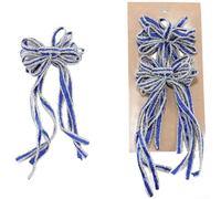 Cinta de poliéster para decoración de árbol de Navidad y corona, ofrece un toque festivo y durabilidad duradera durante toda la temporada (azul)