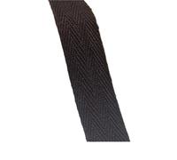 Cinta de poliéster y algodón, 5 yards Plain Twill Multicolor Cotton Webbing Tape 10-50mm DIY Sewing(Twill black001,10MM)