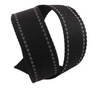 Cinta de poliéster y algodón, Cinta de correas de polipropileno, multicolor, 25 mm y 38 mm, 5-20 yardas(Black/Reflective,25MM x 5Yards)