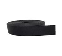 Cinta de poliéster y algodón, Cinta de nailon de 25/38 mm, multicolor, resistente, correa for mochila en espiga, 10 yardas(Black,25MM)