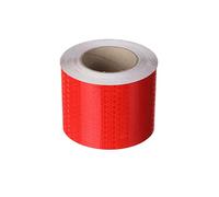 Cinta de precaución, cinta luminosa, 5/10/20 CM X 82 pies, pegatinas reflectantes de advertencia, for remolque, exteriores, automóviles, camiones(Red,10CM)