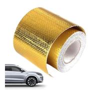 Cinta De Protección Contra El Calor De Escape - Lámina De Aluminio Autoadhesiva Dorada, Cinta Aislante Para Modificación Del Automóvil, Herramienta Robusta De Mantenimiento Automotriz | Incluye Fijaci