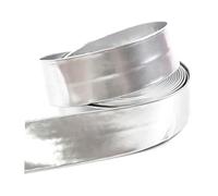 Cinta de PU sintética de 5-30 mm, Decorativa para Encaje de Cuero y Manualidades de Costura.,Plata,25 mm - 5 Metros