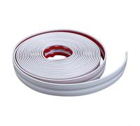 Cinta de PVC de 2 cm x 5 m, borde decorativo 3D de alto brillo para esquinas interiores y exteriores, cinta de sellado flexible para transición de suelos de azulejos (blanco)