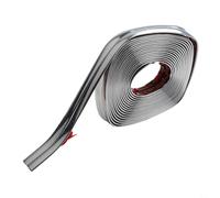 Cinta de PVC de 2 cm x 5 m, borde decorativo 3D de alto brillo para esquinas interiores y exteriores, cinta de sellado flexible para transición de suelos de azulejos (plata)