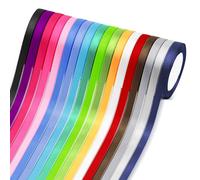 Cinta de Raso,18 Colores Cinta de Tela 10mm x 22m,Juegos de Cinta de Satén para Envolver Regalos,Manualidades,Lazos,Decoración de Bodas,Fiesta