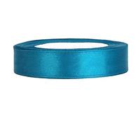 Cinta de raso (25 m, 12 mm de ancho), color turquesa