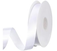 Cinta de Raso Blanca de 20mm, 50m Lazo Regalo de Poliéster Cinta Tela Blanca Seda Raso Cinta de Regalo para Envolver Regalos, Costura, Manualidades, Decoración, Bodas, Cumpleaños