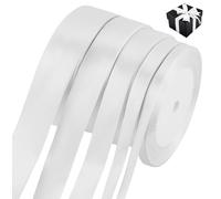 Cinta De Raso Blanca De Regalo 110 M, Color Blanco, Ancha 6/10/15/20/25 Mm Para Bautizo, Cumpleaños, Decoración y Paquetes
