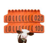 Cinta de raso con flecos y adornos de plumas mulli Livestock Ear Tags Multicolor Multiple Sizes Numbered 001-1000 100 Pcs(Orange 7.5 * 10cm (2.95 * 3.93in),101-200)