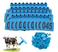 Cinta de raso con flecos y adornos de plumas mulli Livestock Ear Tags Pack Of 100 Multicolor Numbered 201-300 For Cattle Sheep Goats Pigs(Blue 4 * 5cm (1.57 * 1.96in),001-100)