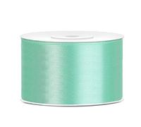 Cinta de raso de 38 mm x 25 m, color verde menta, cinta decorativa, boda, Navidad, floristería