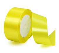 Cinta de Raso de Amarillo Limón 40 mm, 23 metros Cinta de Satén Púrpura para Envolver Regalos, Manualidades, Ramos, Proyectos de Dostura, Fabricación de Lazos, Decoraciones de Cumpleaños y bodas