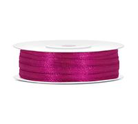 PartyDeco Cinta de raso fucsia 3 mm x 50 m