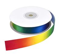 Cinta de Raso para Manualidades, Cinta de Satén para Decoración de Tartas, Cintas Decorativas Grosgrain de Polietileno, Cinta Raso Colores Arcoíris para Fiesta