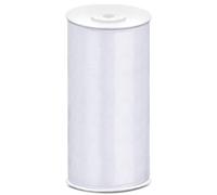 Cinta de Raso Satinado Poliéster Lazo Embalaje de Regalo 6/12/25/38/50/100 mm x 25 m (Tamaño 100mm x 25m - Color Blanco)