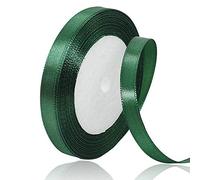 Cinta de raso verde oscuro de 10 mm de ancho, cinta de 22 metros, cinta de regalo para envolver regalos, ramos, Navidad, cumpleaños y decoraciones de boda