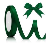 Cinta de raso verde vintage para envolver regalos, 10 mm x 22 m, cinta de tela, costura, manualidades, San Valentín, decoración navideña, ramo de boda, decoración, bricolaje, lazos, pasteles