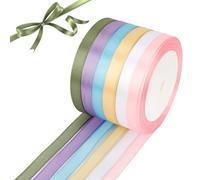 Cinta De Raso y Tela - 6 Rollos 10mmx132m - Cinta Regalo Colores Estrecha Para Crochet