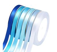 Cinta de regalo azul de satén, 6 colores, cinta de lazo azul, 10 mm x 23 m, cinta de seda, cintas de satén, cintas azules para ramo de flores, lazos, envoltorios de regalo, manualidades