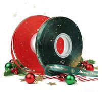 Cinta de regalo de Navidad roja y verde, 90 metros. Cinta de alta calidad para decoraciones navideñas, manualidades y envoltorios de regalos, 1 cm de ancho, 2 rollos
