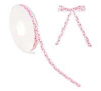 Cinta De Regalo San Valentín Cinta De Corazón Rosa Lazos Para Regalos Cintas Corazón Rosa Blanco Para Manualidades Decoración San Valentín, Cumpleaños Bautizos Ramo Pastel Bodas 10mmx45m