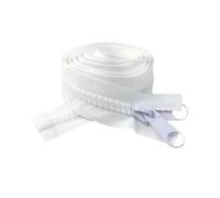 Cinta de resina con cremallera de 10 lb, doble cursor para chaquetas, abrigos, tiendas de campaña y costura DIY,Blanco,200 cm
