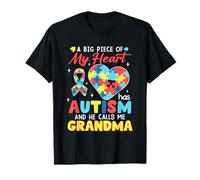 Cinta de rompecabezas Big Piece con forma de corazón, autismo, abuela y neurodiversidad Camiseta