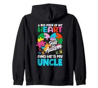 Cinta de Rompecabezas Heart Uncle Support Autism Awareness Sudadera con Capucha